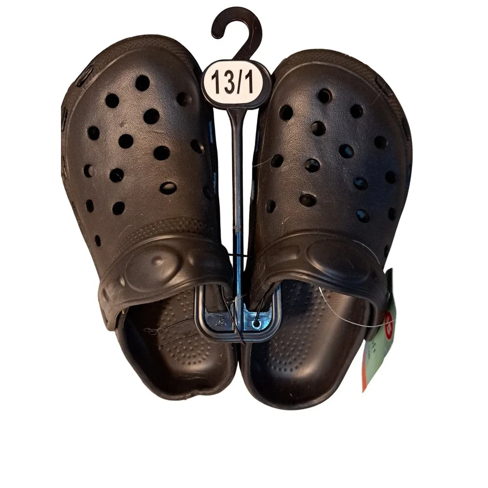 Kids Black Clog Shoes Size 13 1 Slip On Garden Sandals